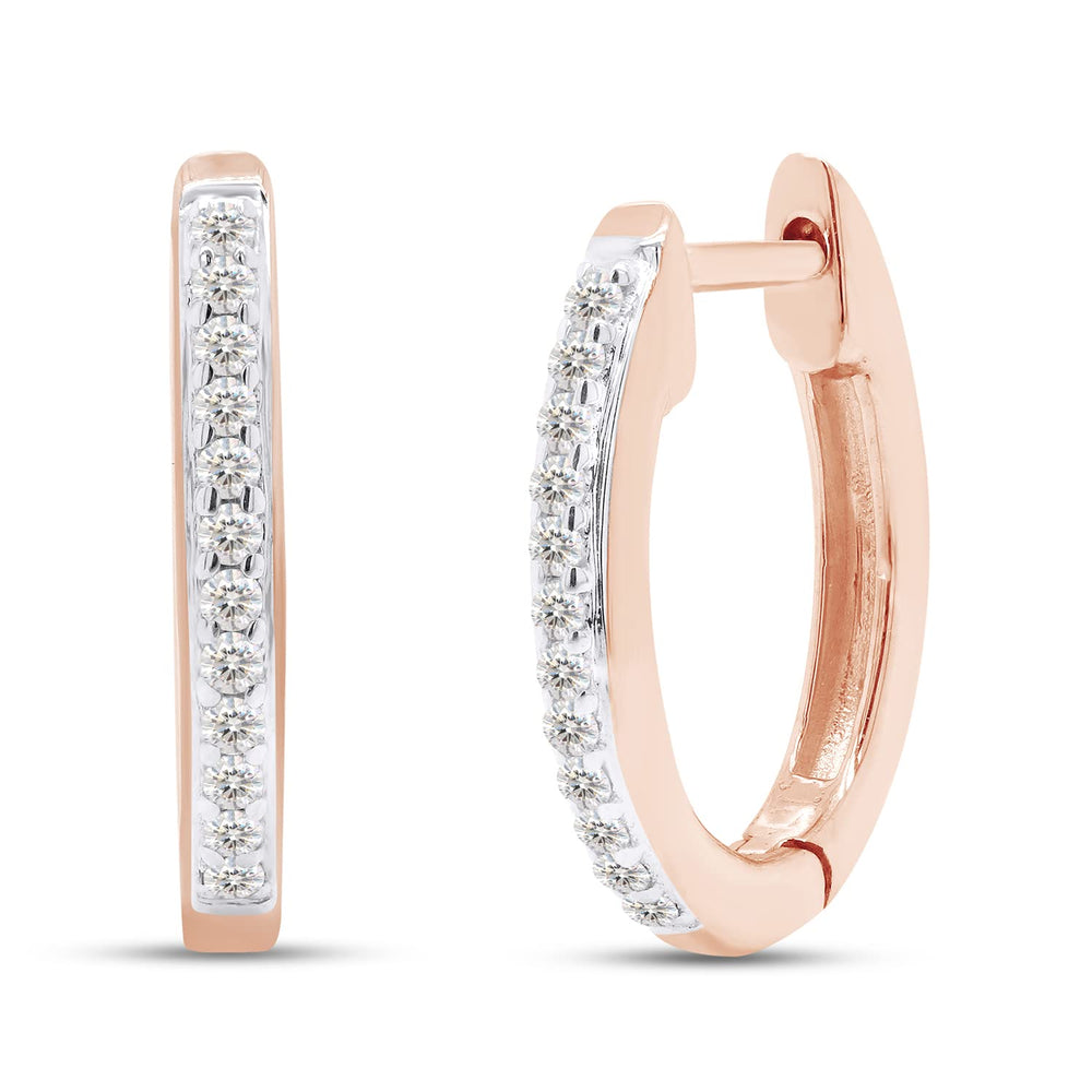 
                      
                        1/10 Carat Lab Created Moissanite Diamond Half Eternity Hoop Earrings In 925 Sterling Silver (0.10 Cttw)
                      
                    