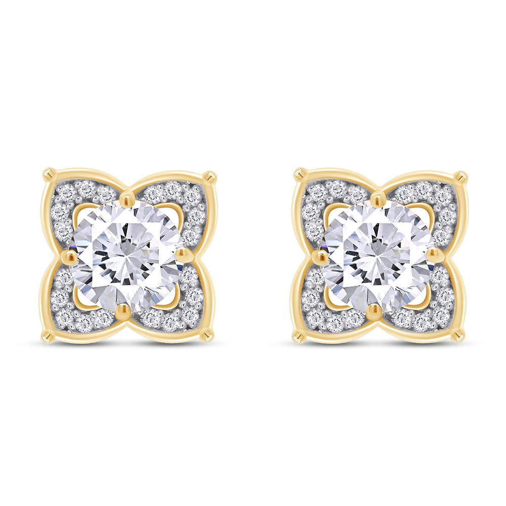 
                      
                        1ct Lab Created Moissanite Diamond Floral Halo Stud Earrings For Women Men In 925 Sterling Silver
                      
                    