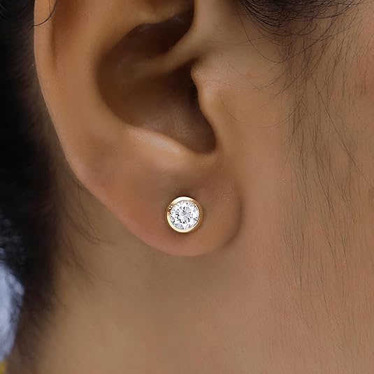5MM Solitaire Lab Grown Diamond Stud Earrings