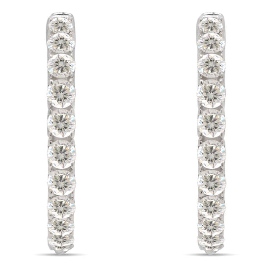 2 1/10 ct.t.w Lab Created Moissanite Diamond Hoop Earrings In 925 Sterling Silver
