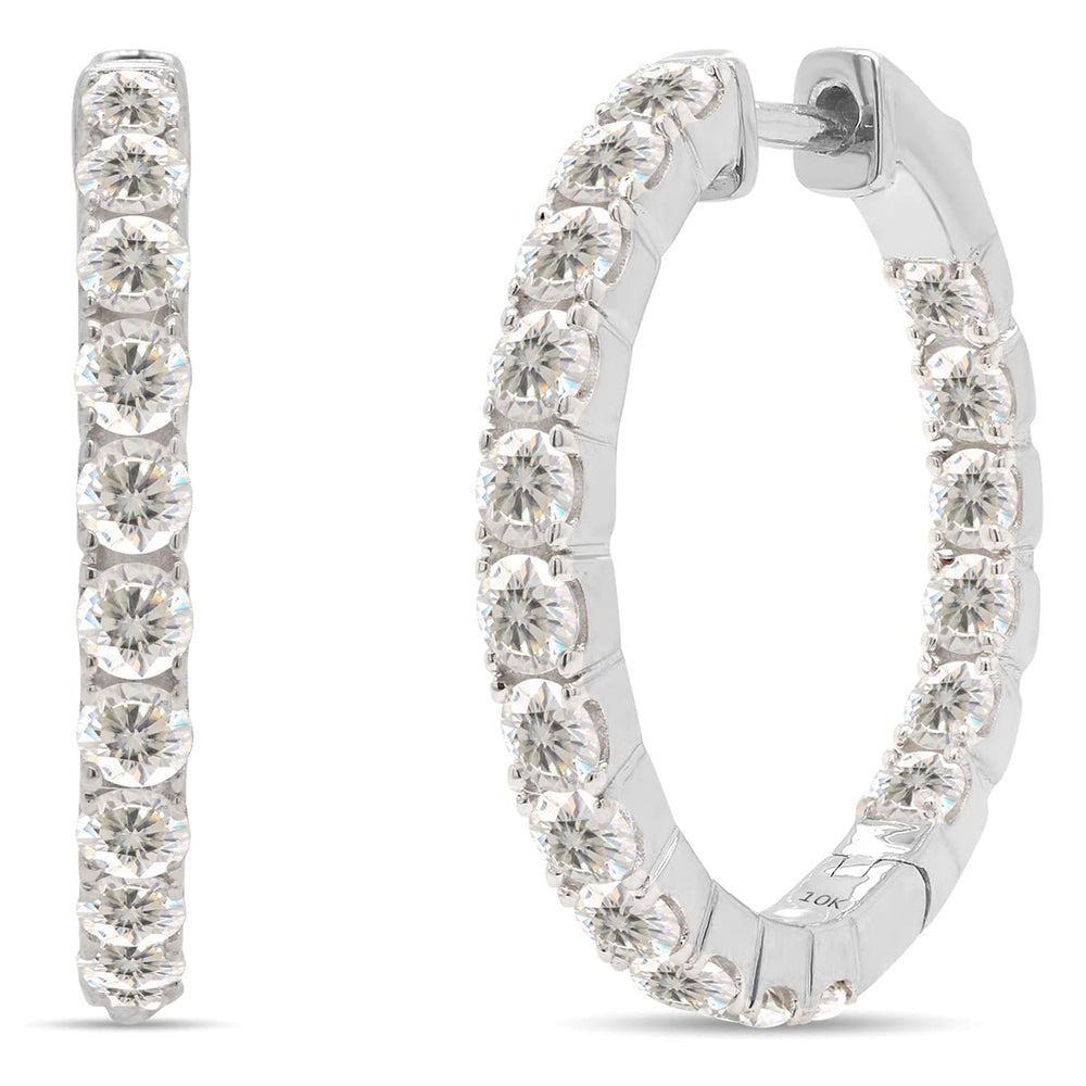 
                      
                        2 1/10 ct.t.w Round Cut Lab Created Moissanite Diamond Inside Outside Hoop Earrings In 10K Or 14K Solid Gold (2.10 Cttw)
                      
                    