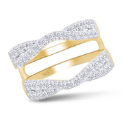 Round Cut Lab Created Moissanite Double Infinity Wedding Ring Guard Enhancer For Women In 14K Gold Over Sterling Silver