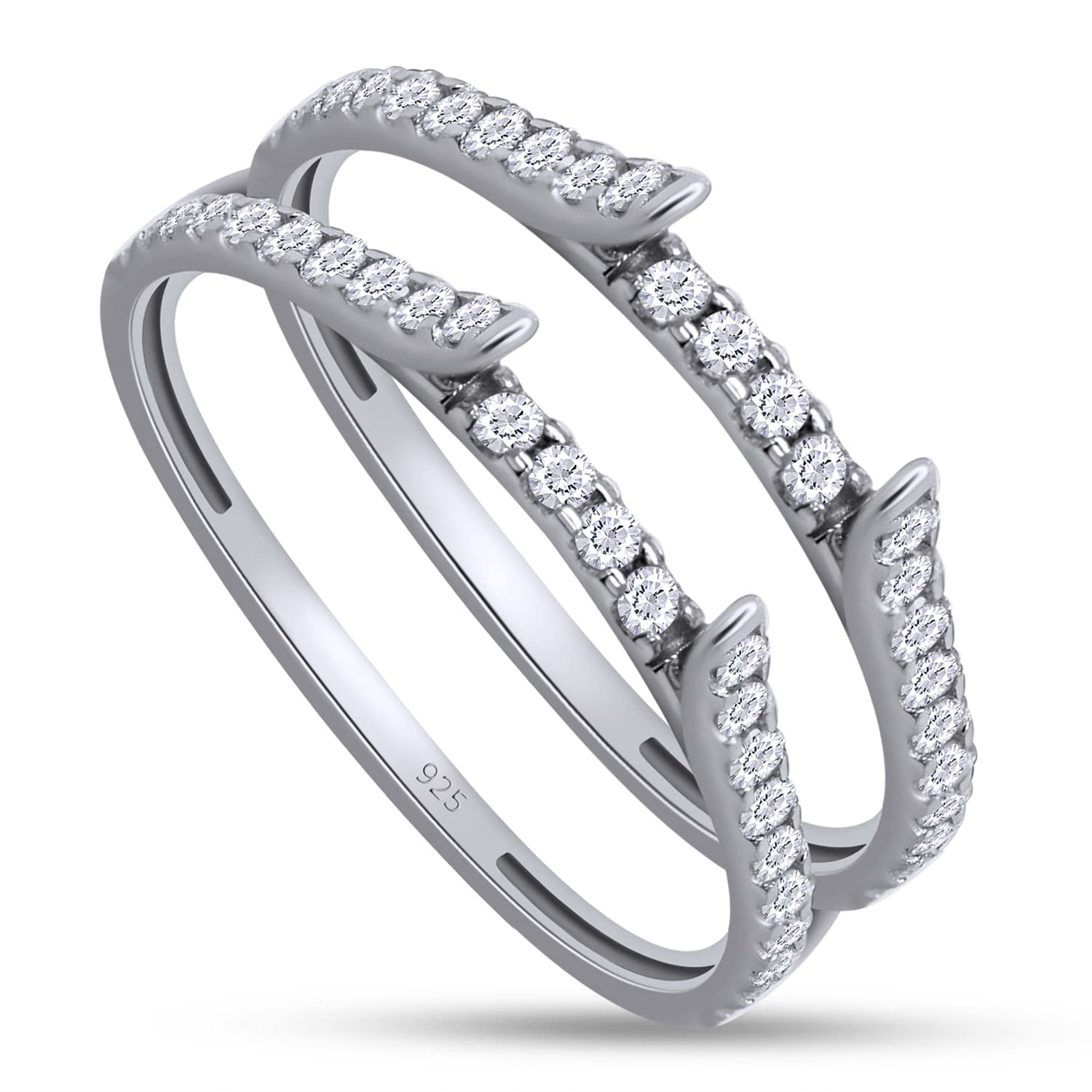 Cathedral Enhancer Ring Guard Lab Created Moissanite