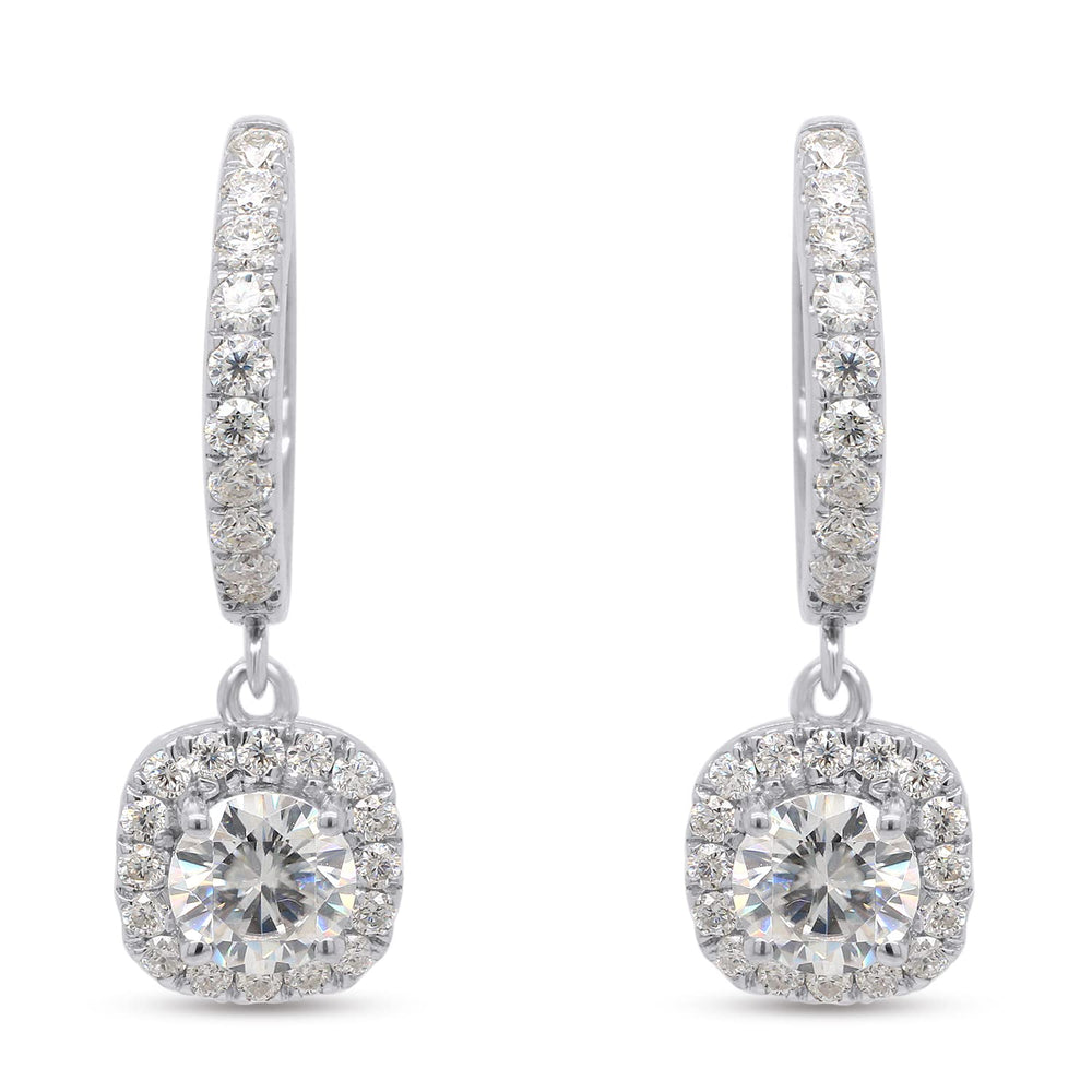 
                      
                        2 4/9 Carat Lab Created Moissanite Diamond Halo Dangling Drop Earrings In 925 Sterling Silver (2.45 Cttw)
                      
                    