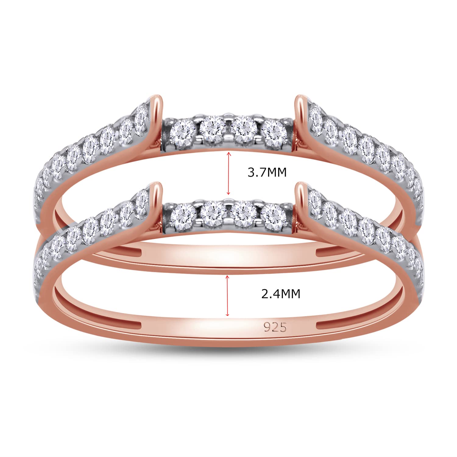 Cathedral Enhancer Ring Guard Lab Created Moissanite