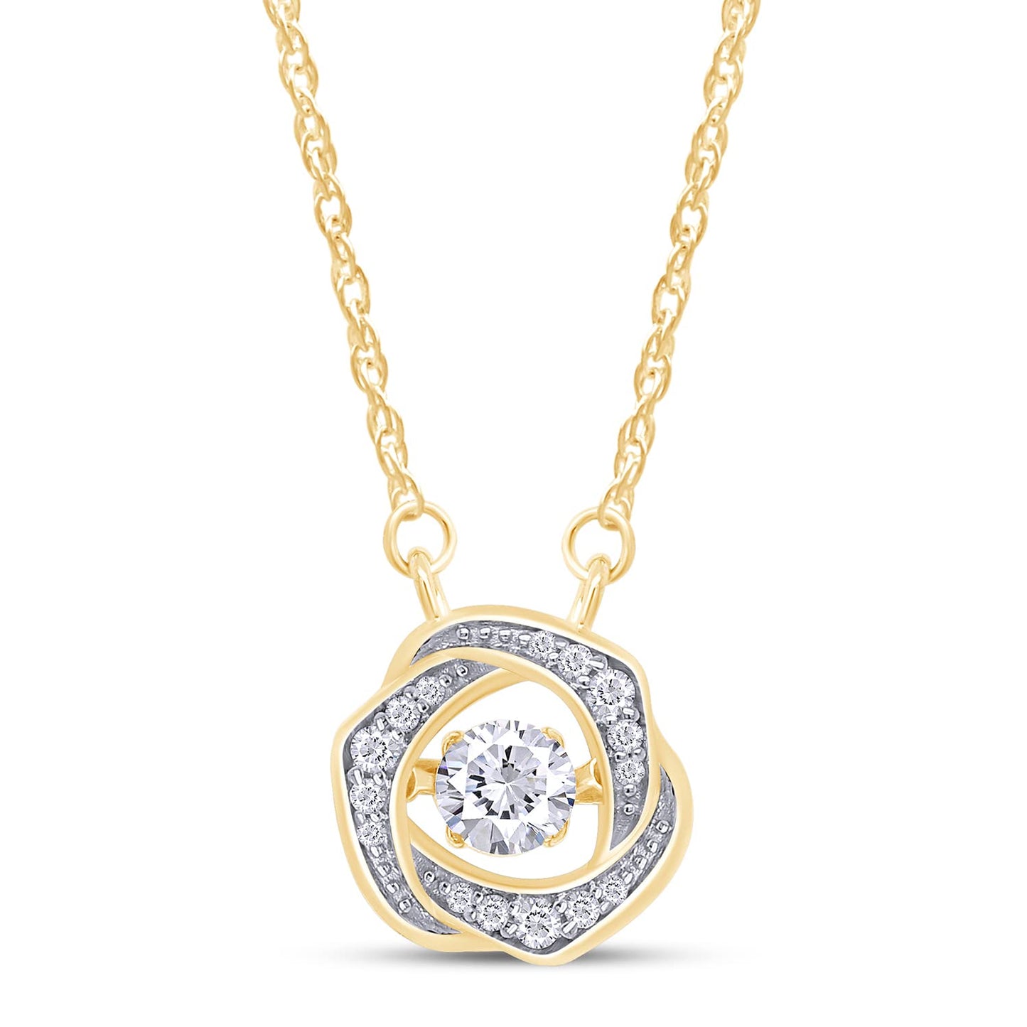 Load image into Gallery viewer, 1/3 Carat Lab Created Moissanite Diamond Halo Dancing Pendant Necklace In 925 Sterling Silver (0.33 Cttw)
