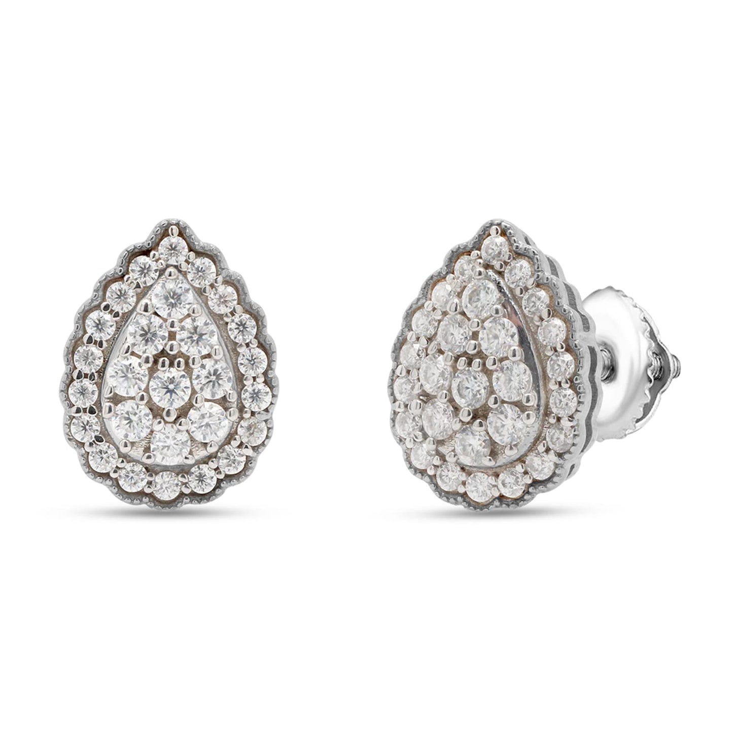0.33 Carat Round Cut Lab Created Moissanite Diamond Teardrop Stud Earrings In 10K Or 14K Solid Gold Jewelry For Women