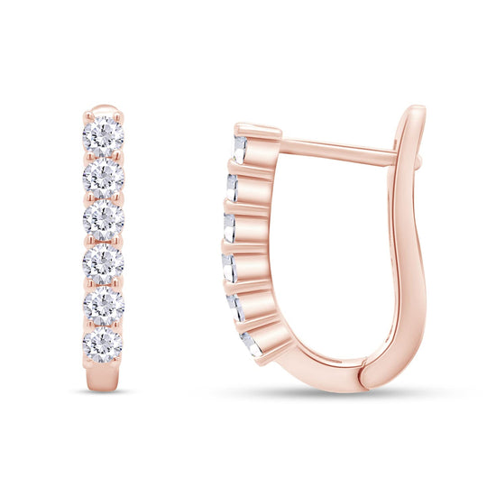 3/4 Carat Lab Created Moissanite Diamond Huggie Hoop Earring In 925 Sterling Silver (VVS1 Clarity, 0.75 Cttw)