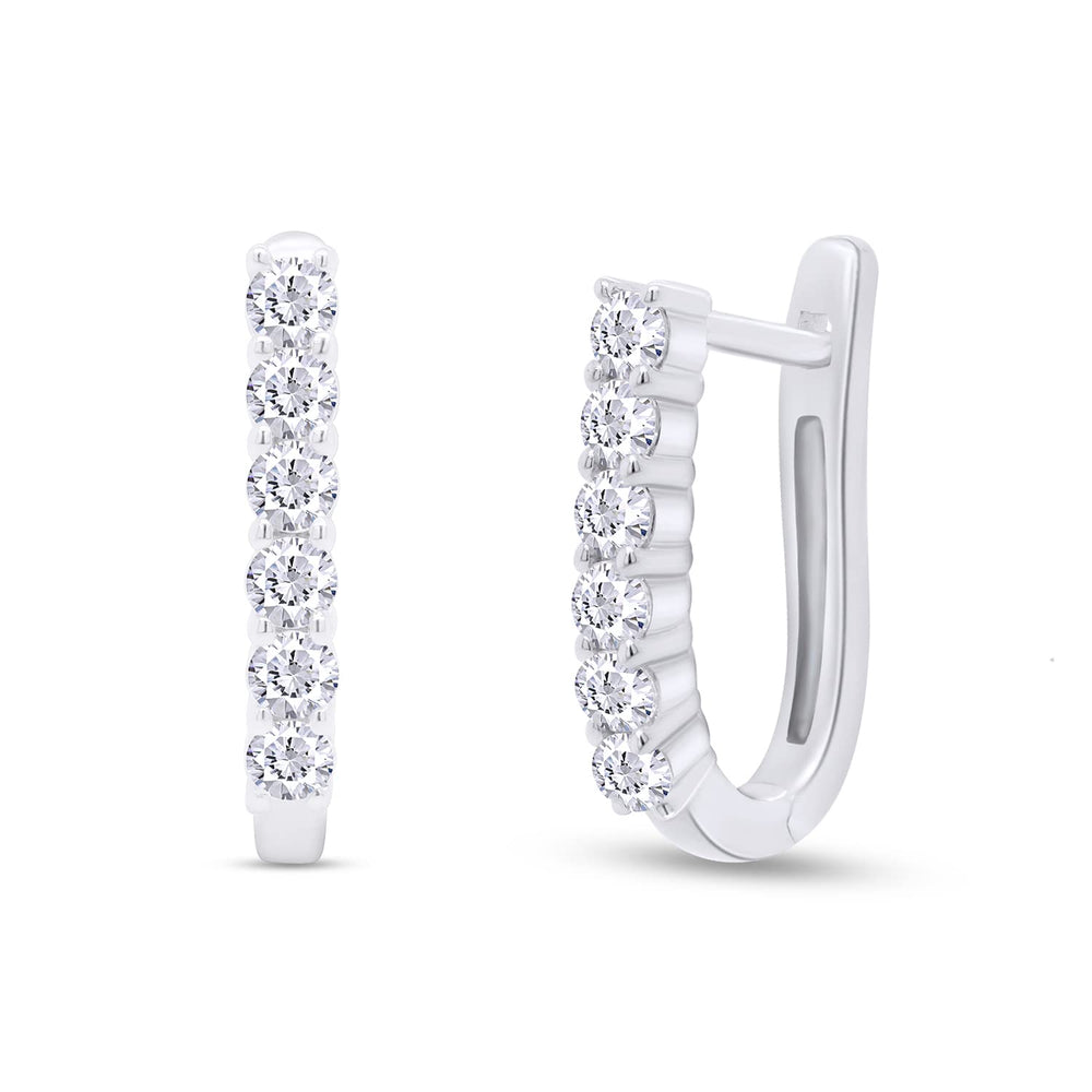 
                      
                        3/4 Carat Lab Created Moissanite Diamond Huggie Hoop Earring In 925 Sterling Silver (VVS1 Clarity, 0.75 Cttw)
                      
                    