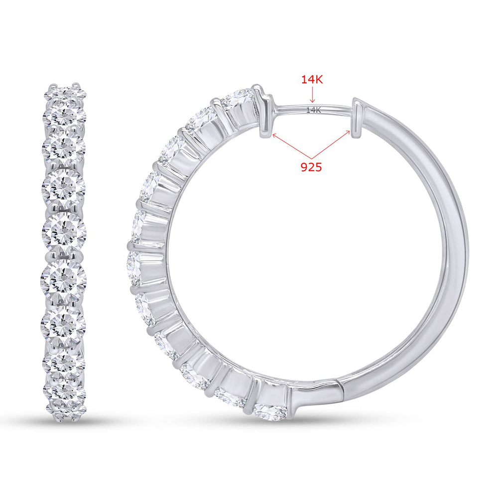 
                      
                        3 1/4 Carat Lab Created Moissanite Diamond 29MM Big Hoop Earrings In 14K Gold Post & 925 Sterling Silver (3.25 Cttw)
                      
                    