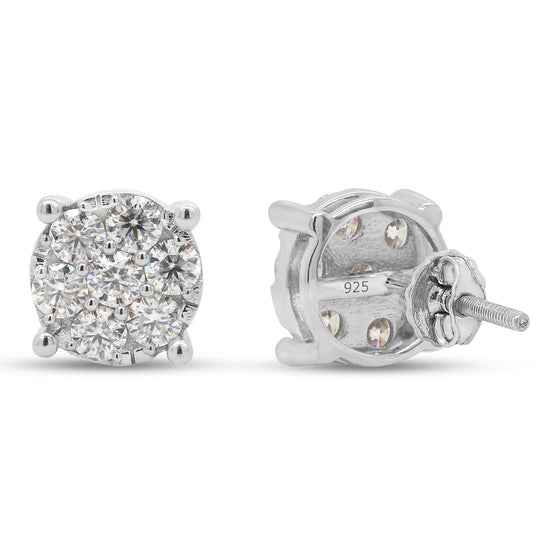 Load image into Gallery viewer, 1 1/5 Carat Lab Created Moissanite Diamond Cluster Stud Earrings In 925 Sterling Silver (1.20 Cttw)

