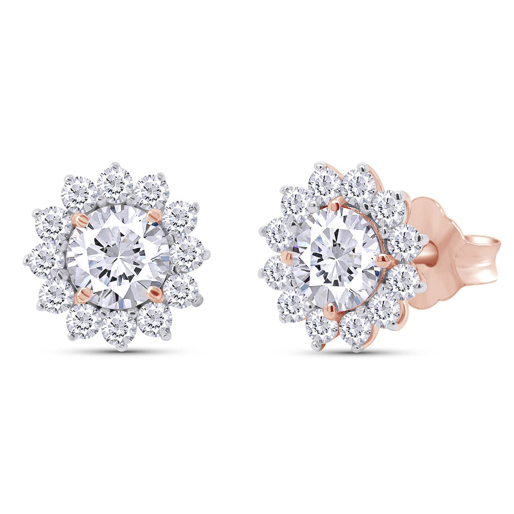 
                      
                        1.5 Carat Round Cut Lab Created Moissanite Diamond Push Back Halo Stud Earrings In 925 Sterling Silver (1.5 Cttw)
                      
                    