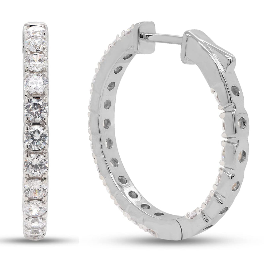 
                      
                        3 Carat Round Cut Lab Created Moissanite Diamond Inside Outside Hoop Earrings In 10K Or 14K Solid Gold
                      
                    