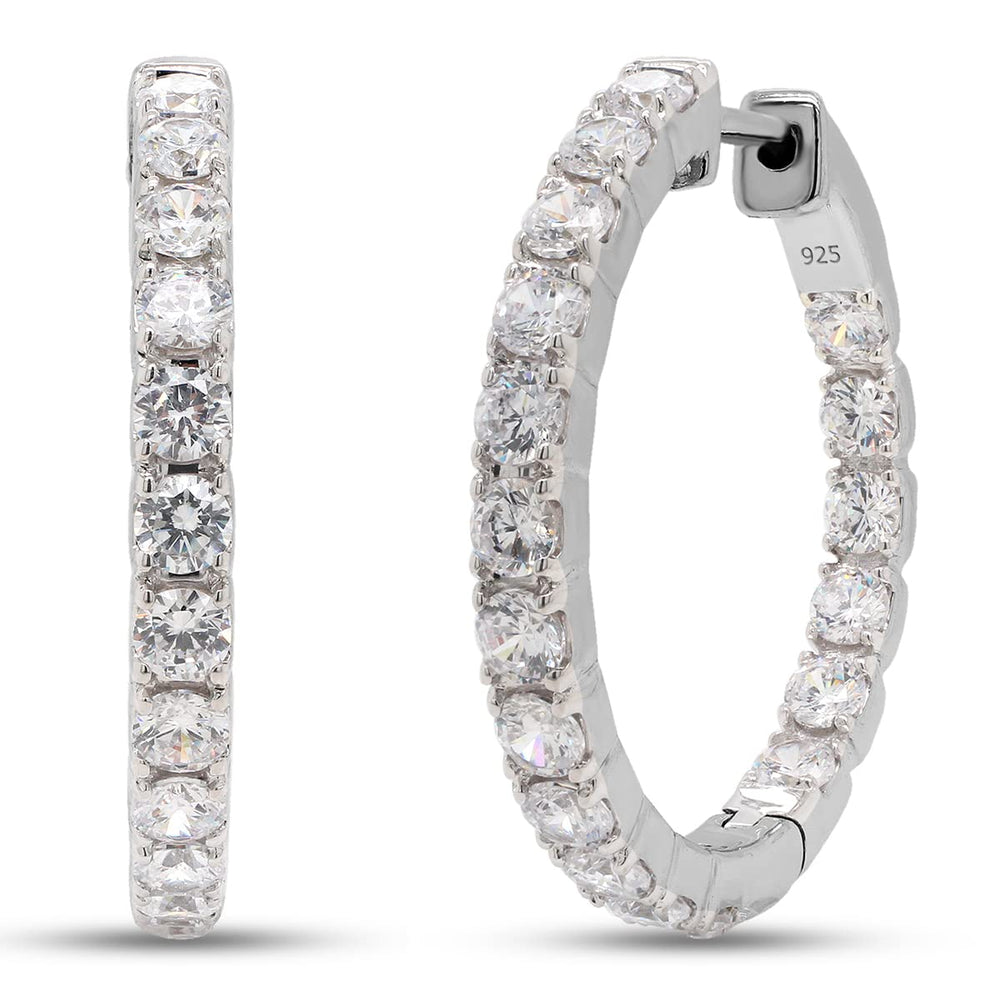 
                      
                        3 Carat Lab Created Moissanite Diamond Inside Outside Hoop Earrings In 925 Sterling Silver Jewelry For Women
                      
                    