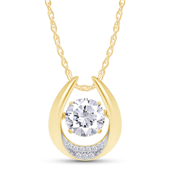 4/5 Carat Lab Created Moissanite Diamond Dancing Teardrop Pendant Necklace In 925 Sterling Silver (0.80 Cttw)