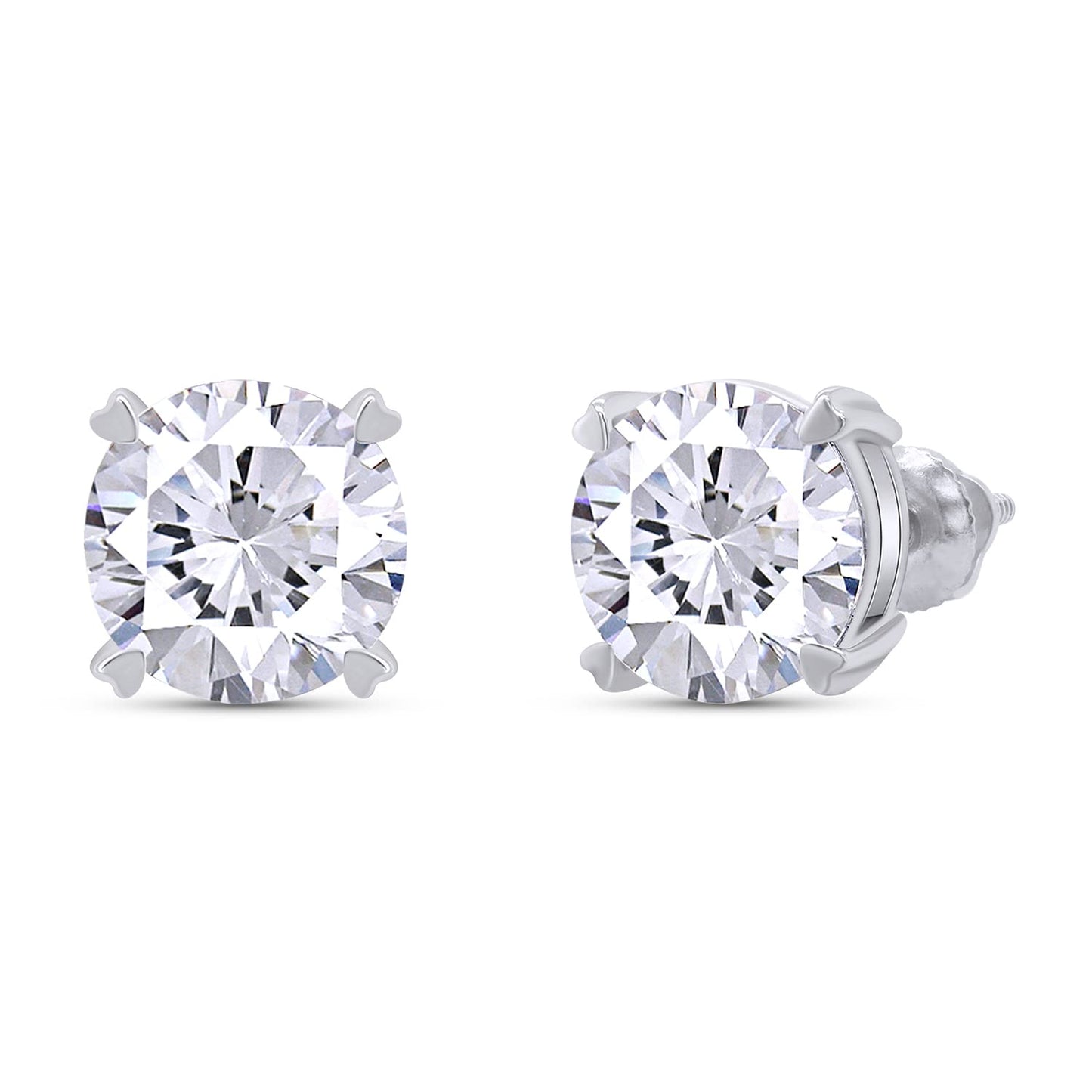 Load image into Gallery viewer, 2ct 6.5mm Round Cut Lab Created Moissanite Diamond Solitaire Stud Earring For Women In 14K Solid Gold
