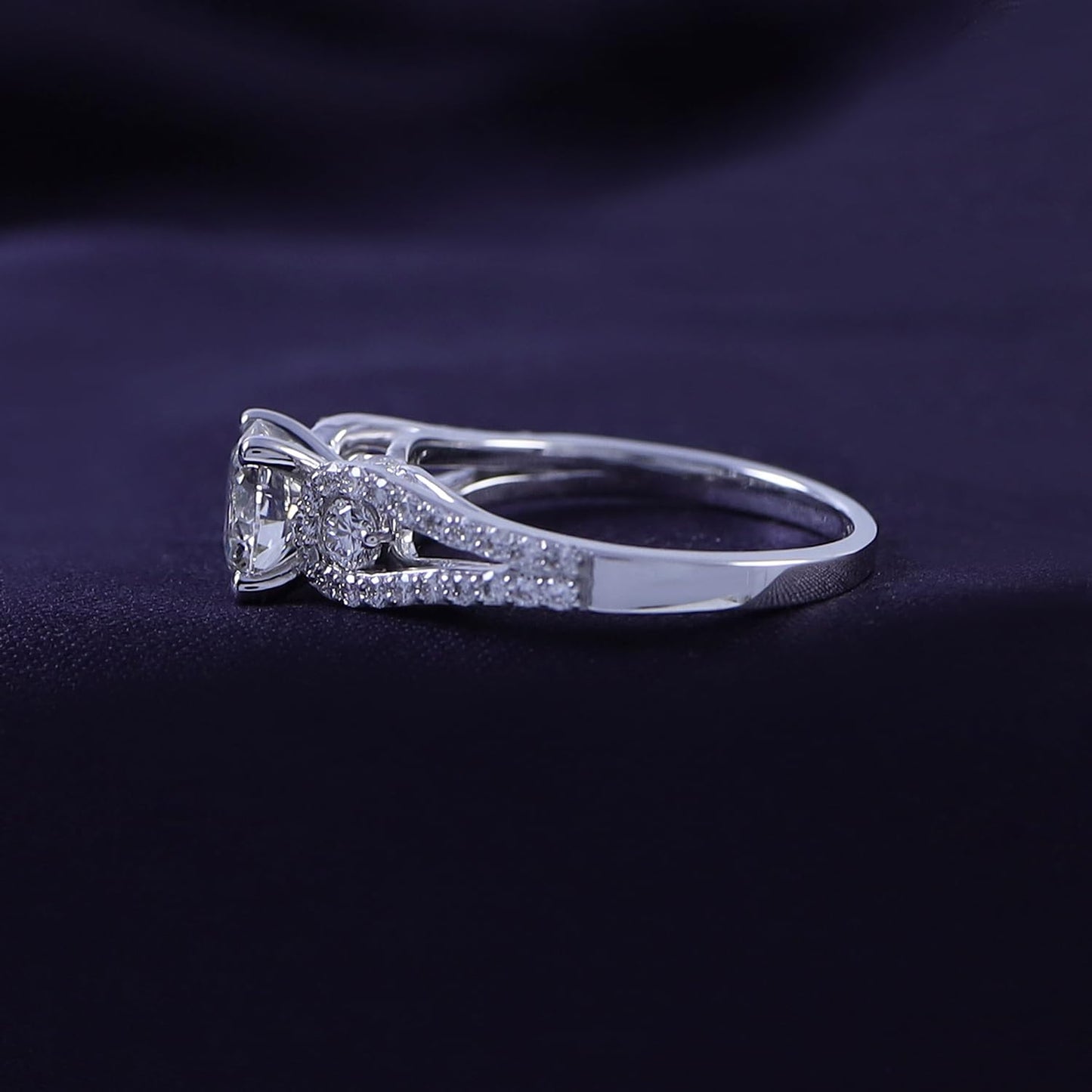 1.65 Carat IGI Certified Lab Grown Diamond Vintage Style Split Shank Engagement Ring (10K/14K Solid Gold) Round Promise Ring For Women