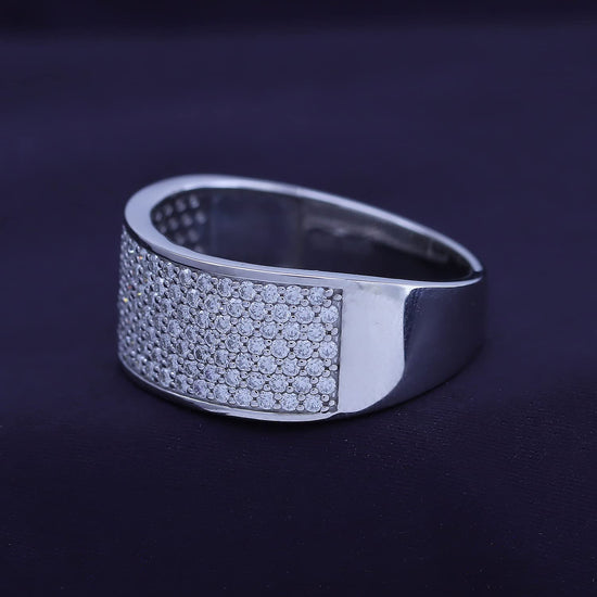 1.40 Carat Round Cut Lab Created Moissanite Diamond Dome Band Ring for Men in 925 Sterling Silver