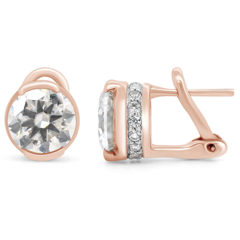 
                      
                        3.50 Carat 8MM Round Cut Lab Created Moissanite Diamond Solitaire Stud Earrings In 10K Or 14K Solid Gold
                      
                    