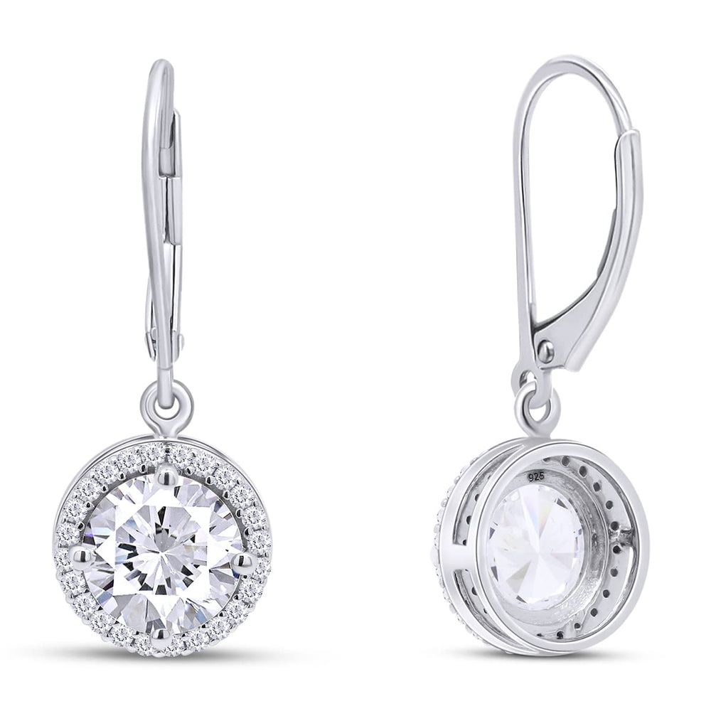 
                      
                        1 1/2 Carat Lab Created Moissanite Diamond Halo Dangle Drop Earrings In 925 Sterling Silver (1.50 Cttw)
                      
                    