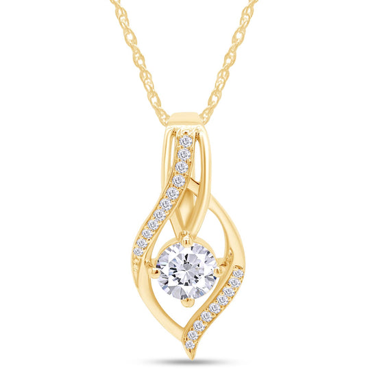 Load image into Gallery viewer, 3/5 Carat Lab Created Moissanite Diamond Infinity Pendant Necklace In 14K Solid Gold For Womens (0.60 Cttw)
