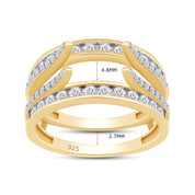 Lab Created Moissanite Combination Cathedral and Classic Enhancer Ring Guard