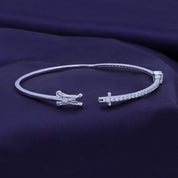 Heart & Round Lab Created Moissanite Tennis Bangle Bracelet