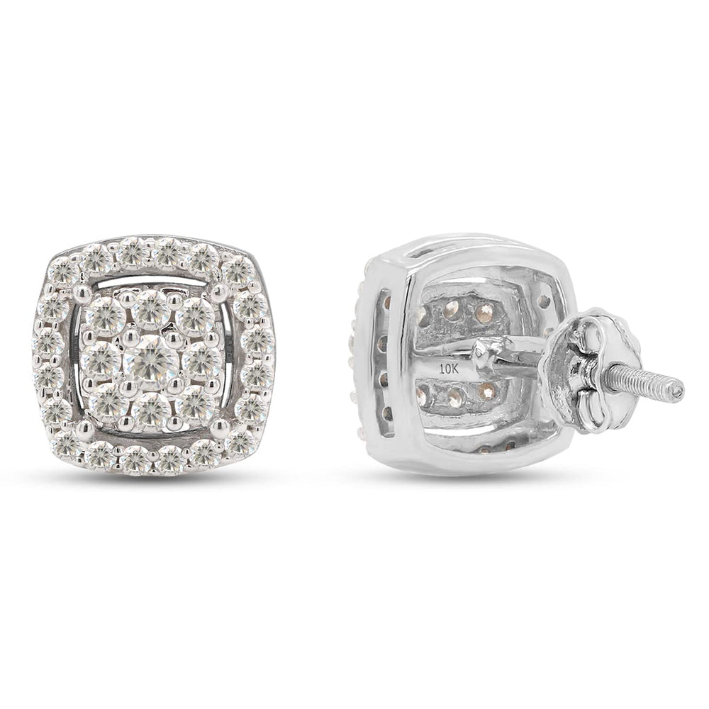 
                      
                        3/5 Ct Round Cut Lab Created Moissanite Diamond Cluster Cushion Frame Stud Earrings In 10K Or 14K Solid Gold (0.60 Cttw)
                      
                    