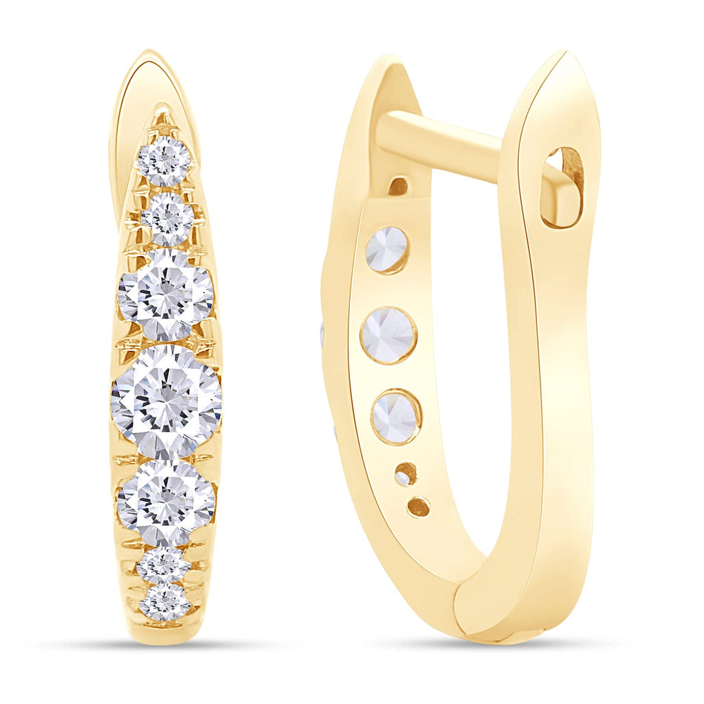 
                      
                        2/5 Carat ct.t.w Round Cut Moissanite Lab Created Diamond Huggie Hoop Earrings In 14K Gold Over Sterling Silver (0.40 Cttw) Jewelry For Women Valentine's Day Gift For Her
                      
                    