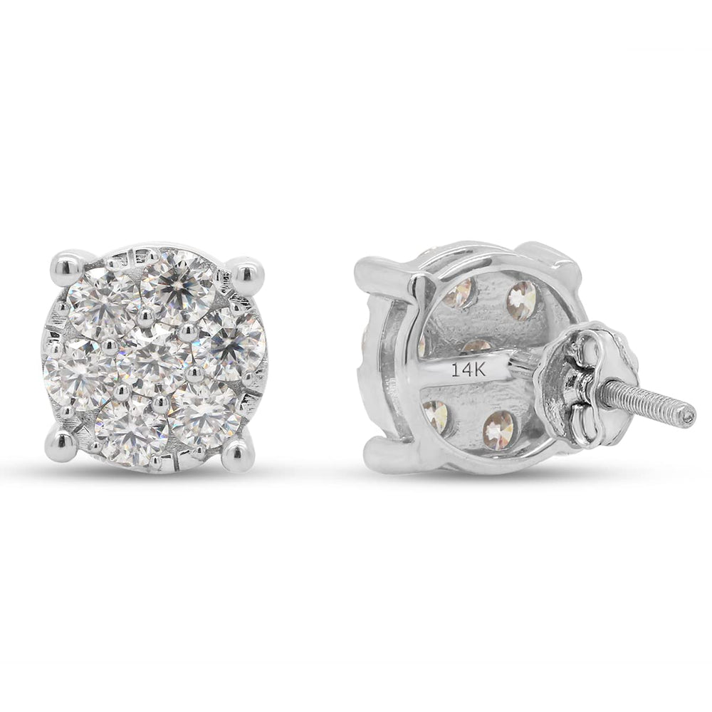 
                      
                        1 1/5 Carat Round Cut Lab Created Moissanite Diamond Cluster Stud Earrings In 10K Or 14K Solid Gold (1.20 Cttw)
                      
                    