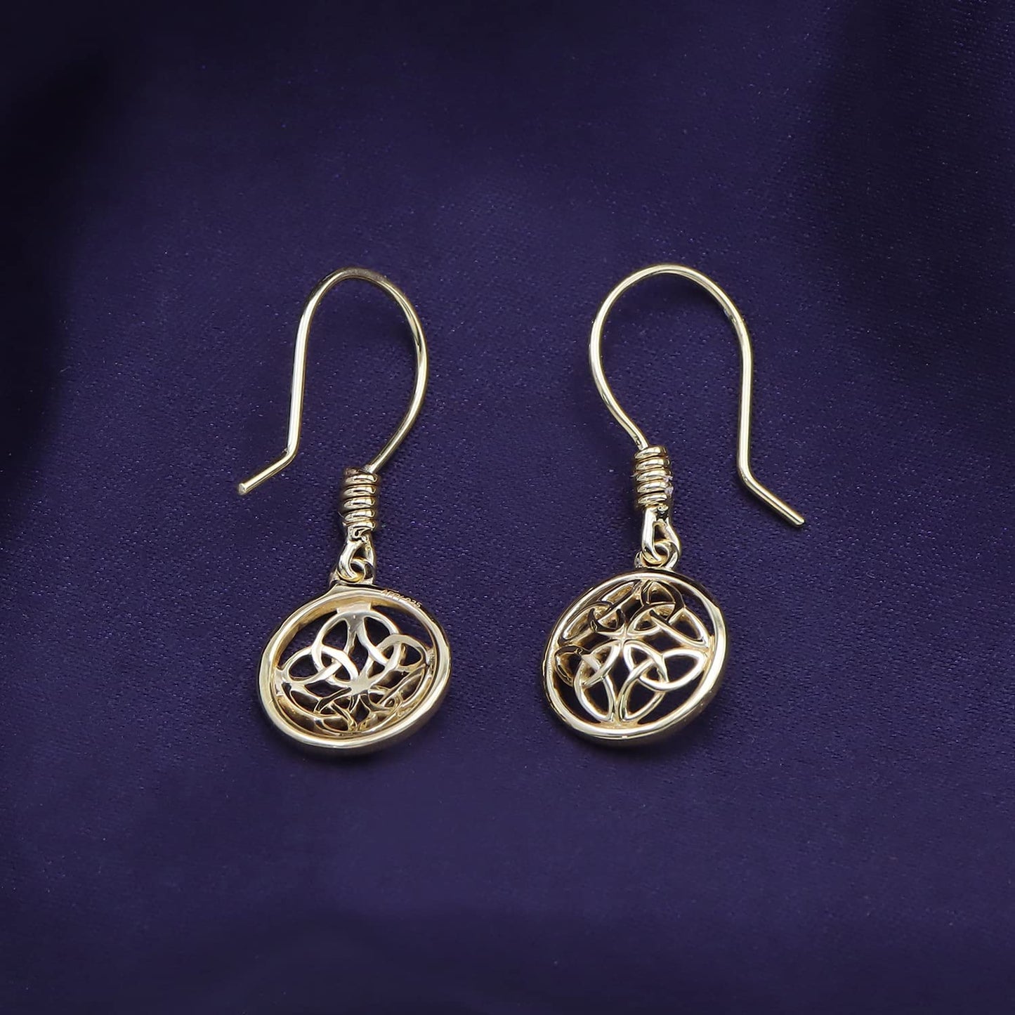 Celtic Knot Round Drop Earrings for Women in 925 Sterling Silver