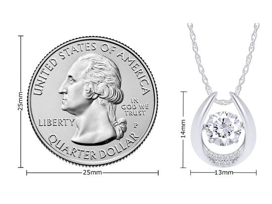 Load image into Gallery viewer, 4/5 Carat Lab Created Moissanite Diamond Dancing Teardrop Pendant Necklace In 925 Sterling Silver (0.80 Cttw)
