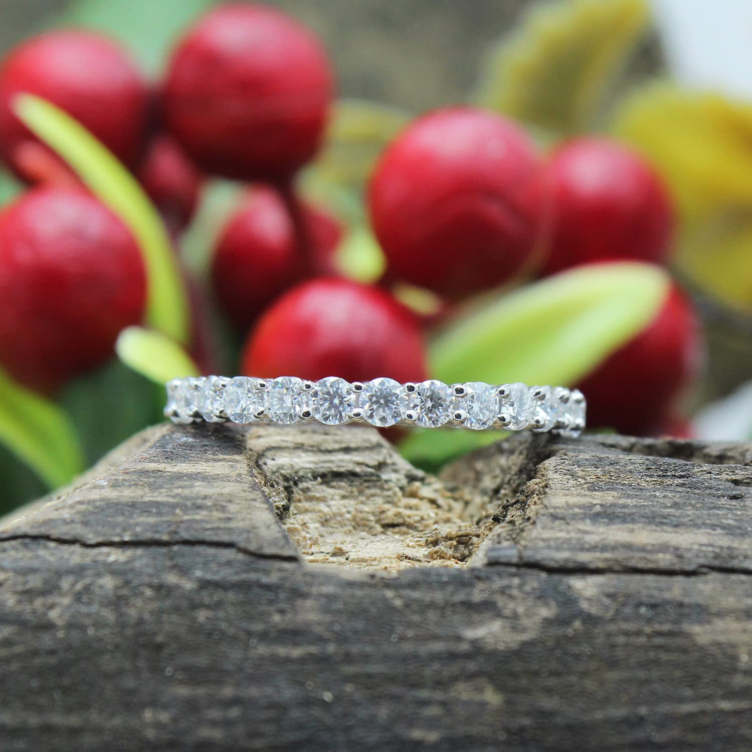 2.5MM Lab Created Moissanite Eternity Ring Band