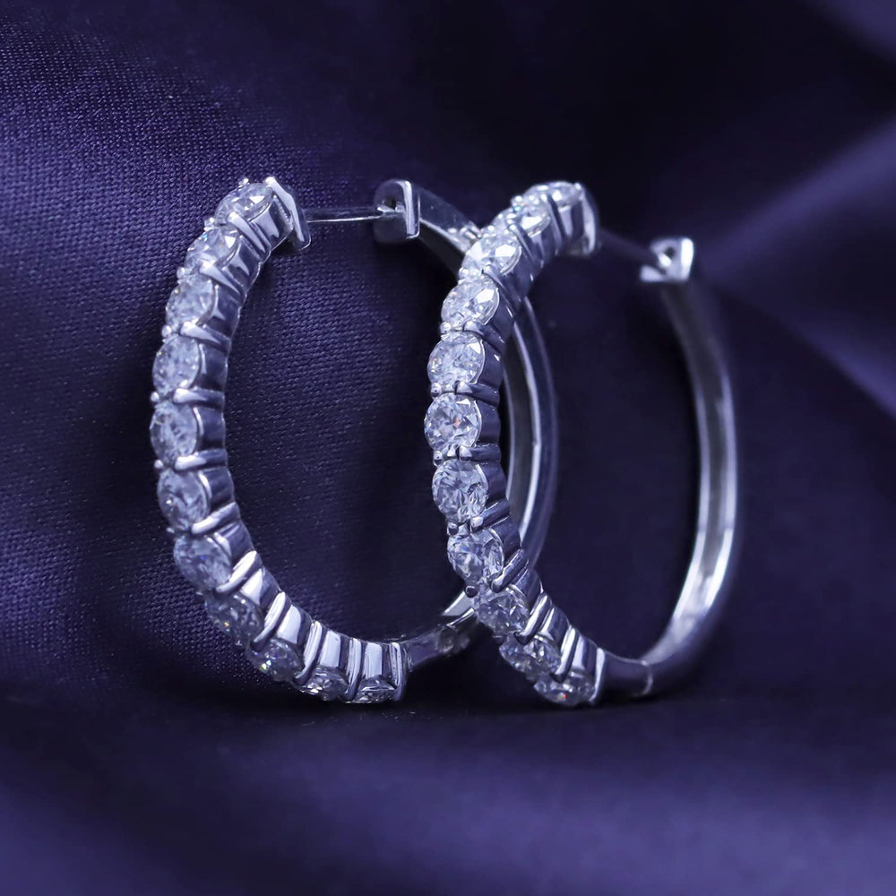 
                      
                        3 1/4 Carat Lab Created Moissanite Diamond 29MM Big Hoop Earrings In 14K Gold Post & 925 Sterling Silver (3.25 Cttw)
                      
                    