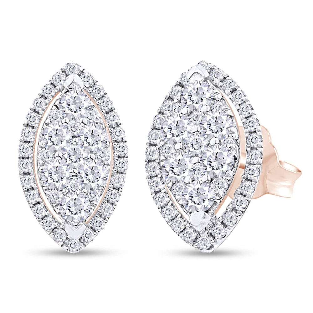 
                      
                        1 Carat Round Lab Created Moissanite Diamond Push Back Marquise Halo Cluster Stud Earrings In 925 Sterling Silver (1 Cttw)
                      
                    