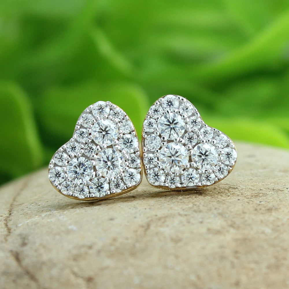 
                      
                        1 Carat Round Lab Created Moissanite Diamond Push Back Heart Shaped Cluster Stud Earrings In 925 Sterling Silver (VVS1 Clarity, 1 Cttw)
                      
                    