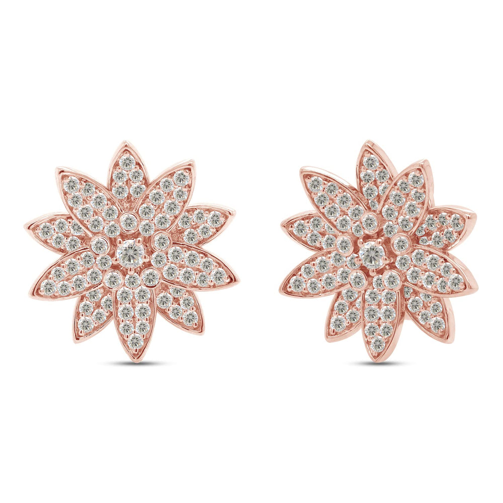 
                      
                        3 1/4 Carat Round Cut Lab Created Moissanite Diamond Cluster Floral Stud Earrings In 925 Sterling Silver (3.20 Cttw)
                      
                    