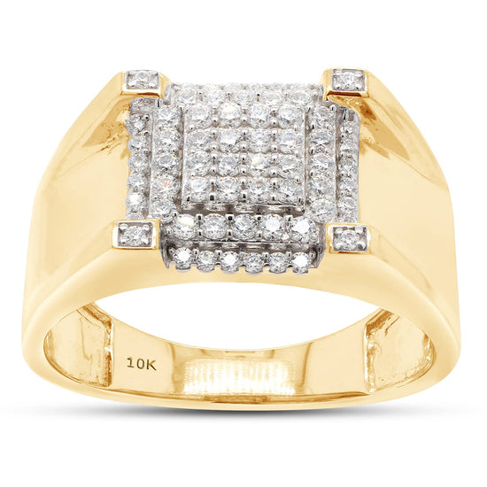 1/2 Carat Round Cut Lab Created Moissanite Diamond Wedding Band Ring for Men in 10K Or 14K Solid Gold (0.50 Cttw)