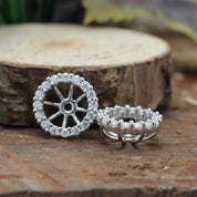 Halo Women's Earring Jackets for 8.50MM Round Shape Studs with Lab Grown Diamond Ear Jackets