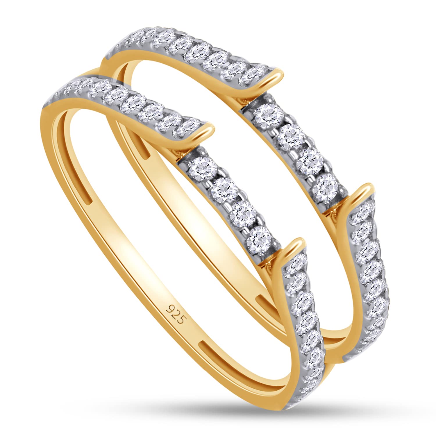 Cathedral Enhancer Ring Guard Lab Created Moissanite