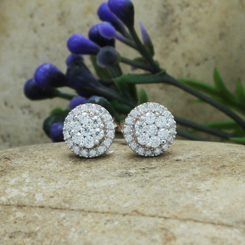 
                      
                        1/2 Cttw Lab Created Moissanite Diamond Halo Cluster Stud Earrings In 925 Sterling Silver (0.50 Cttw)
                      
                    