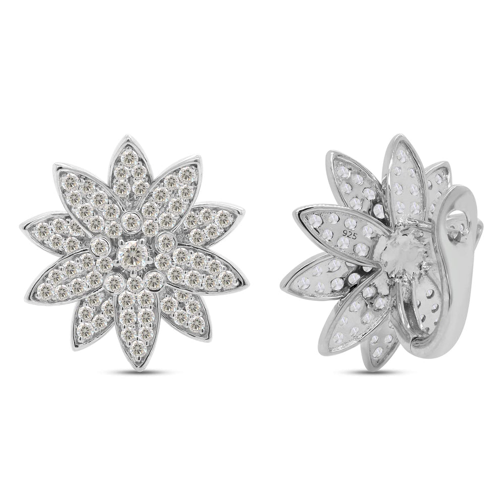 
                      
                        3 1/4 Carat Round Cut Lab Created Moissanite Diamond Cluster Floral Stud Earrings In 925 Sterling Silver (3.20 Cttw)
                      
                    