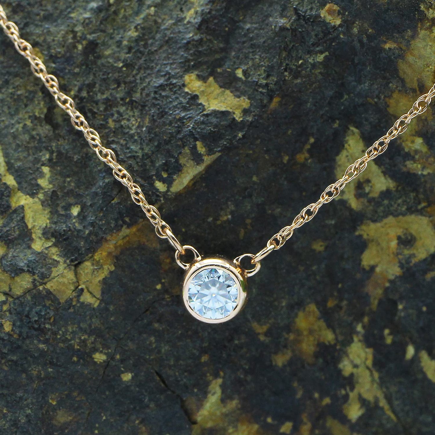 1/5 Carat Lab Created Moissanite Diamond Solitaire Pendant Necklace In 925 Sterling Silver