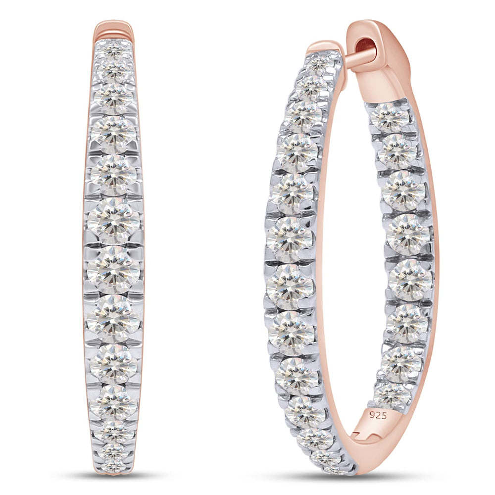 
                      
                        3 Carat Lab Created Moissanite Diamond Inside Outside Hoop Earrings In 925 Sterling Silver For Women (VVS1 Clarity)
                      
                    