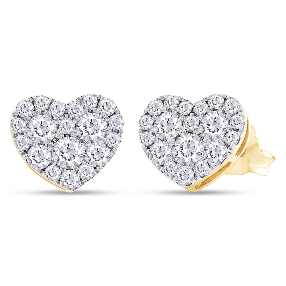 
                      
                        1 Carat Round Lab Created Moissanite Diamond Push Back Heart Shaped Cluster Stud Earrings In 925 Sterling Silver (VVS1 Clarity, 1 Cttw)
                      
                    