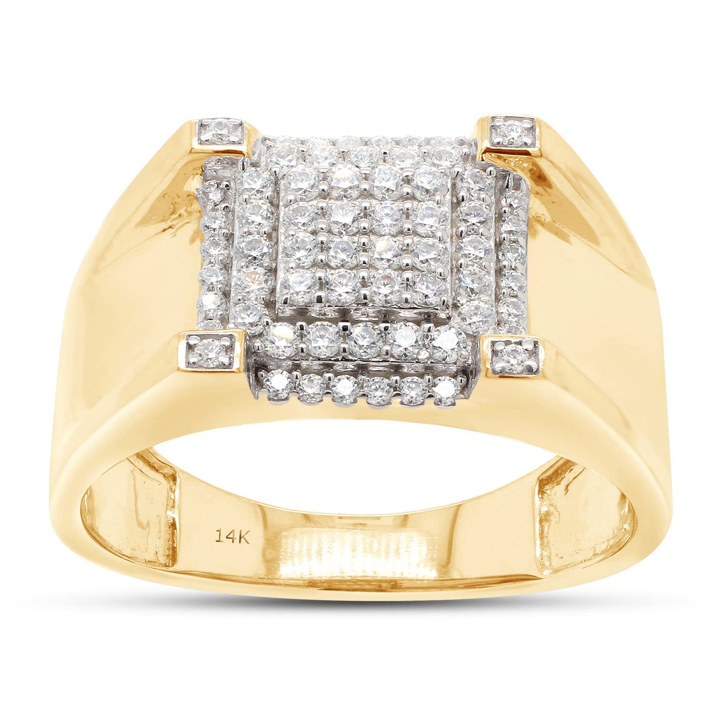 1/2 Carat Round Cut Lab Created Moissanite Diamond Wedding Band Ring for Men in 10K Or 14K Solid Gold (0.50 Cttw)