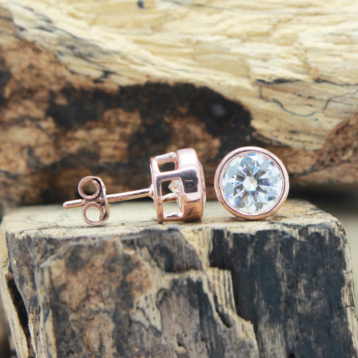 1 8/9 Carat 6.5MM Lab Created Moissanite Diamond Push Back Stud Earrings In 925 Sterling Silver (VVS1 Clarity, 1.90 Cttw)