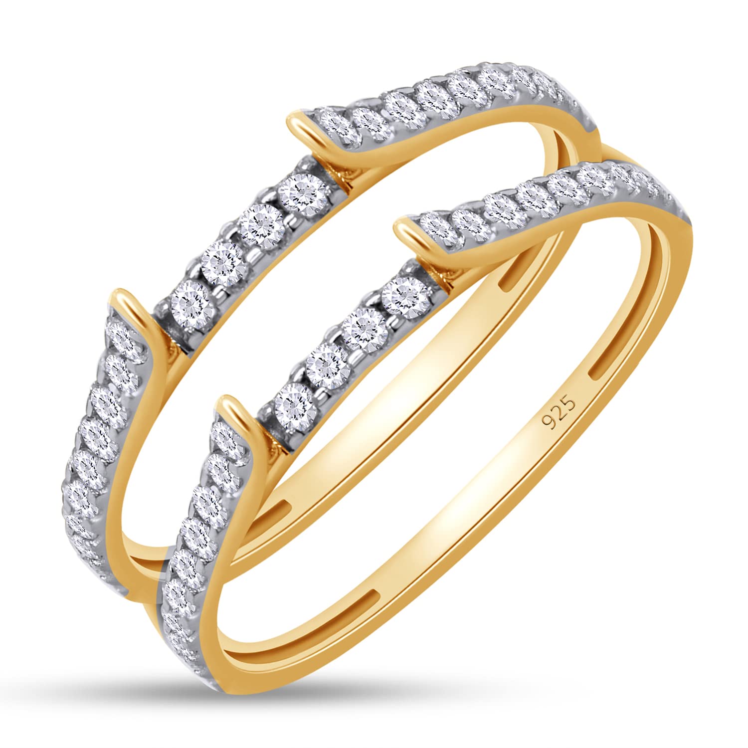 Cathedral Enhancer Ring Guard Lab Created Moissanite