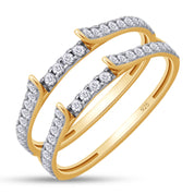 Cathedral Enhancer Ring Guard Lab Created Moissanite