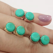 Turquoise Dome Stud Earrings